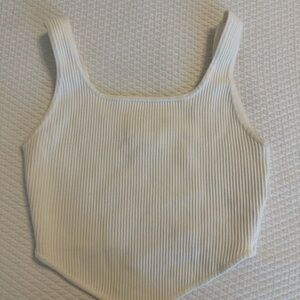 House of Harlow 1960 Cream Ribbed Tank Top